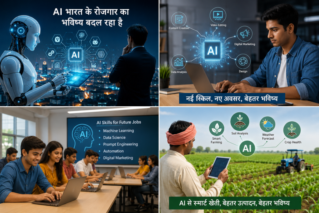 क्या Artificial Intelligence (AI) भारत के रोजगार सिस्टम को बदल देगा? Ai Tathyalok.com 1 1024x683